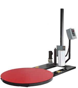 Low Profile Variable Speed Turntable with Toggle Switch Operated Variable Speed Quick-Load Film Dispenser